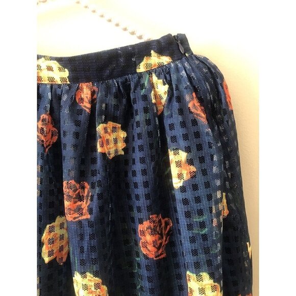 NWT Anthropologie Sunday in Brooklyn Size S Blue Floral Summer Bouquet Skirt - Picture 2 of 6